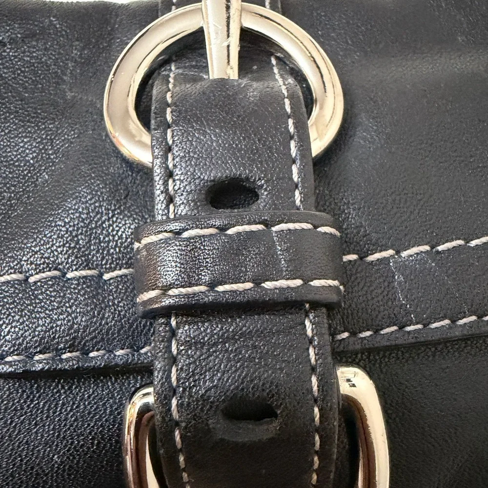 Coach Black Wristlet with Silver Buckle